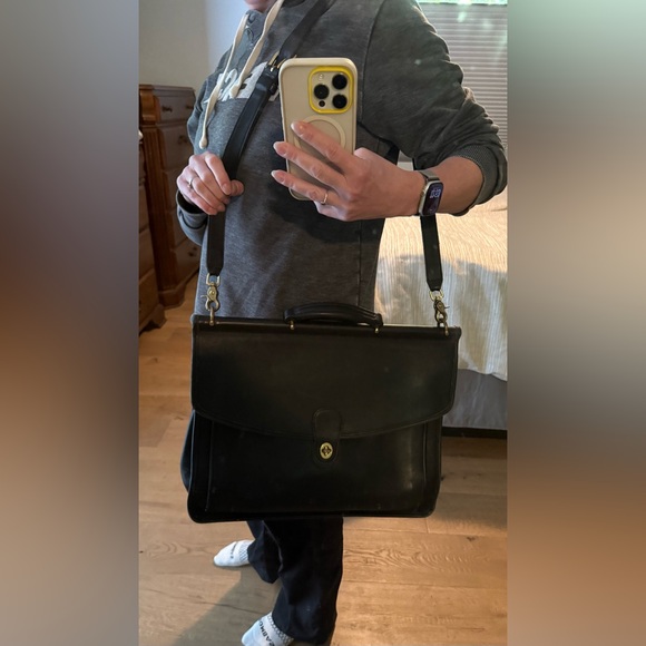 Vintage 90’s Coach 5266 authentic Beckman black leather briefcase/laptop bag - Picture 2 of 16